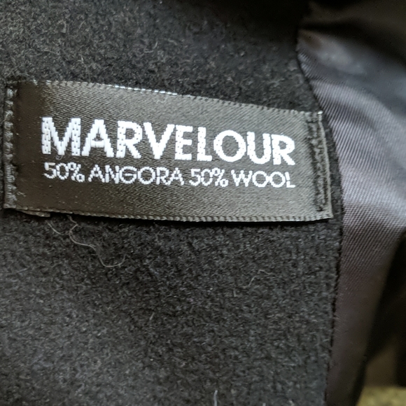 Fine feathers Angora wool black peacoat - Picture 3 of 6